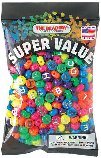 NEON ALPHABET BEADS